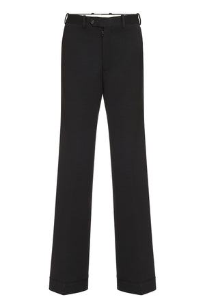Wool-blend flared trousers-0